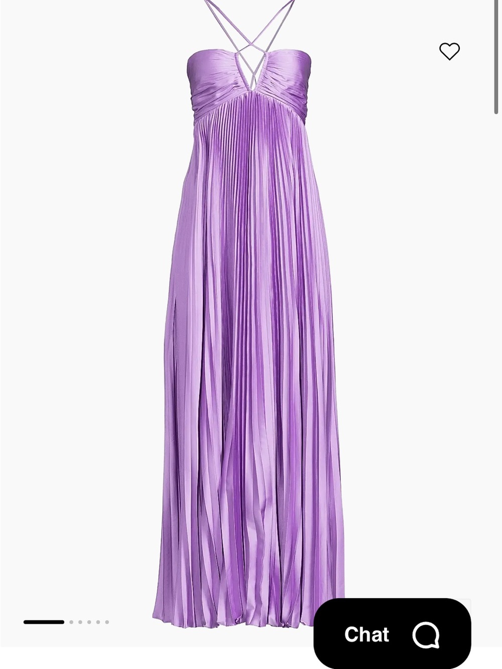Likely Lavender Pleated Spaghetti-Strap Maxi Dress (for prom or banquet, etc.)